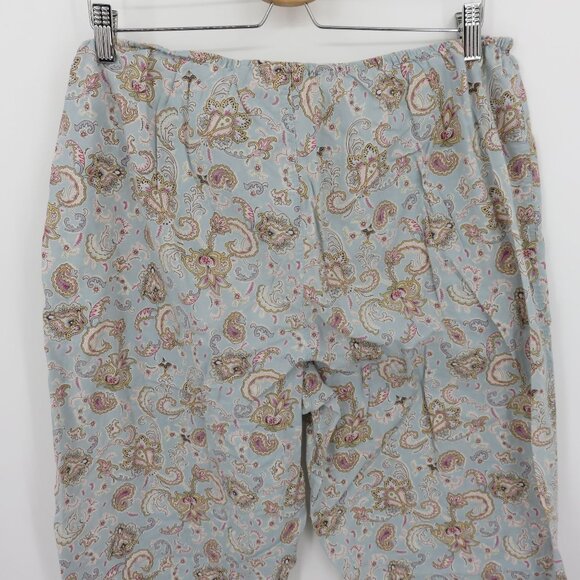 Victorias Secret Women Large Blue Paisley Scroll Crop PJ Pajama Pants Y2K 2003 - Picture 6 of 11